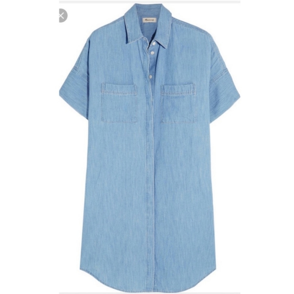 Madewell Light Blue Denim Midi Shirt Dress